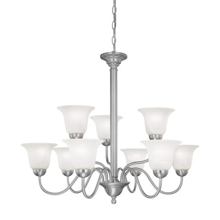 THOMAS Riva 32'' Wide 9Light Chandelier, Brushed Nickel SL881378